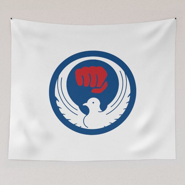 Item preview, Wado Karate Dove & Fist (Blue Background, White Dove, Red Fist) designed and sold by metalfury.