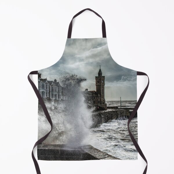 Item preview, Porthleven Harbour Cornwall through the Storm waves designed and sold by kathleenjean.