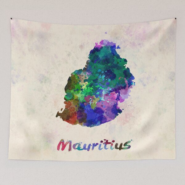 Item preview, mauritius watercolor map  designed and sold by paulrommer.