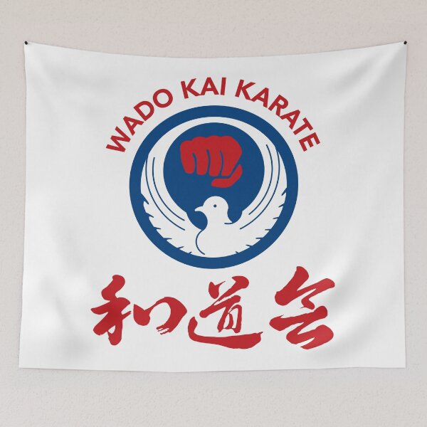 Item preview, Wado Karate Dove & Fist & Text (Blue Background, White Dove, Red Fist) designed and sold by metalfury.