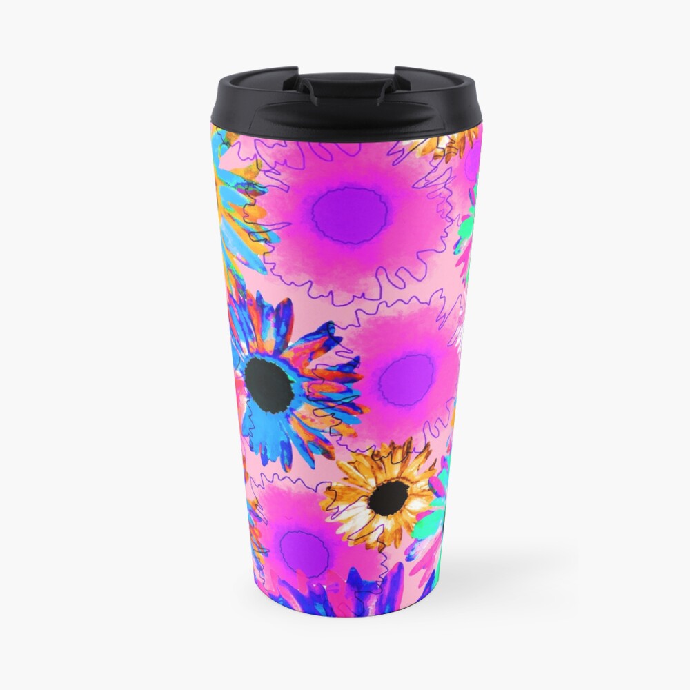 Wildflower - Bright Pink Travel Mug