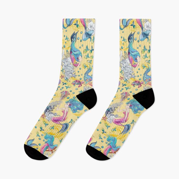 Item preview, Mermaids on Yellow designed and sold by Gingerlique.