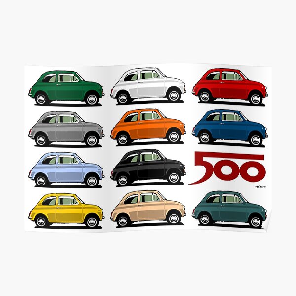 Fiat 500 Posters Redbubble