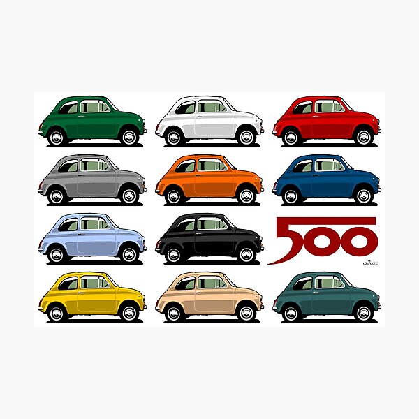 Fiat 500 Seitenansicht Fotodruck