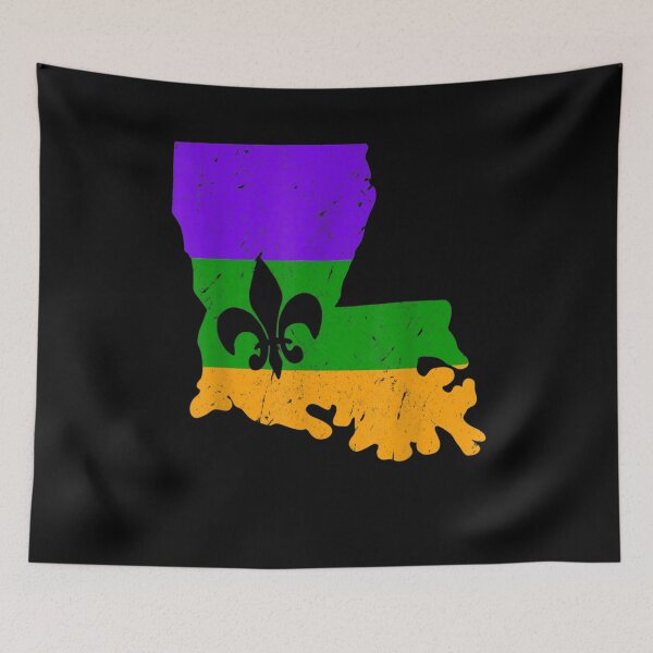 Item preview, Distressed Mardi Gras Fleur De Lis designed and sold by charissamo77.