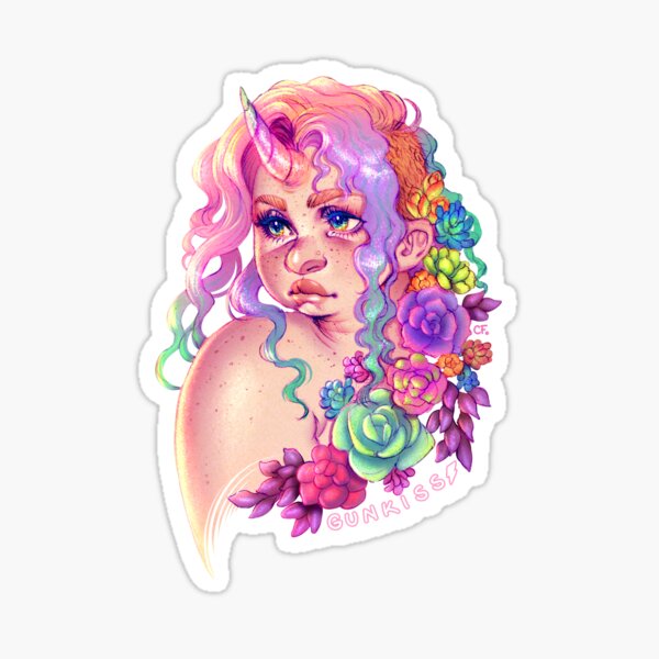 Succulent Unicorn Sticker