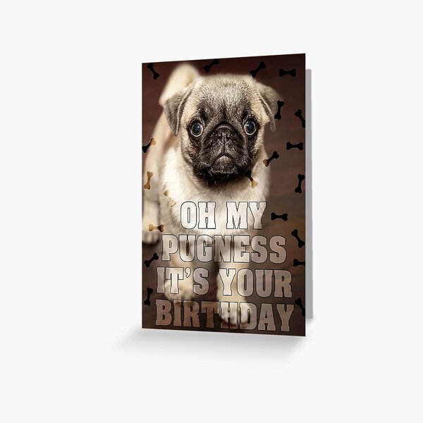 "Oh mein Mops, es ist dein Geburtstag" Grußkarte von Crystalsgraphix