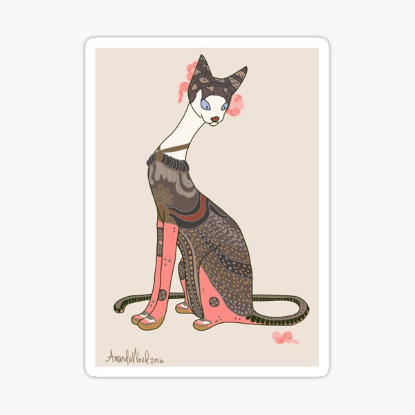 Valentina, Art Deco Cat Sticker