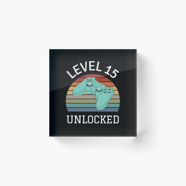 Item preview, Level 15 Unlocked Funny 15th Gamer Birthday Party Present designed and sold by RACH STORE.