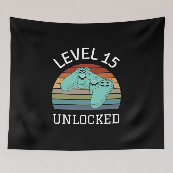 Item preview, Level 15 Unlocked Funny 15th Gamer Birthday Party Present designed and sold by RACH STORE.