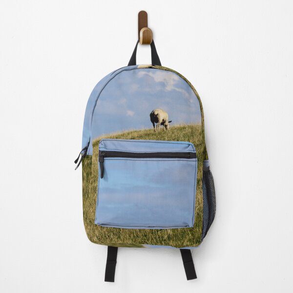 Item preview, Rear view of three Sheep grazing on a hill designed and sold by Michaelerch.