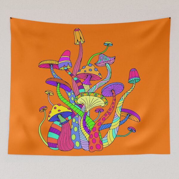 Item preview, Colorful Funky Hippy Mushrooms designed and sold by Alondra.