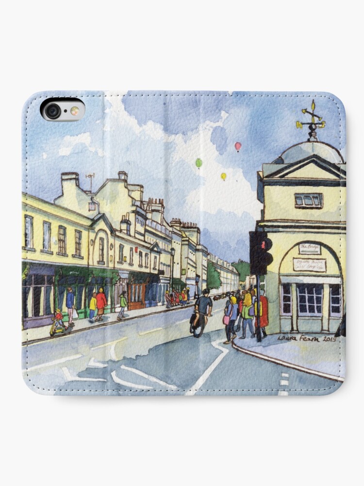 Alternate view of Pulteney Bridge in Bath with balloons iPhone Wallet