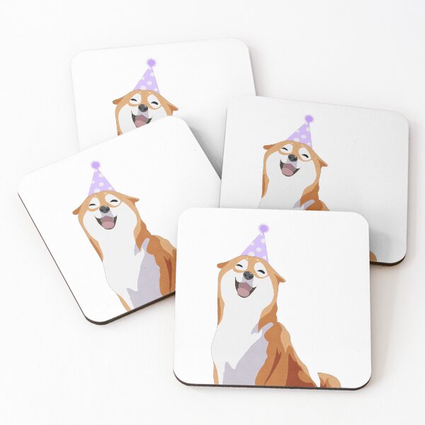 Item preview, Happy Shiba Inu - Purple Party Hat designed and sold by Lady Grim.