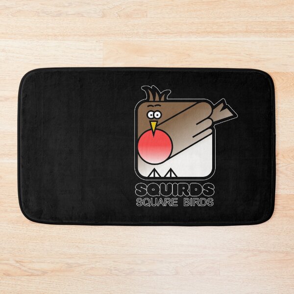 Item preview, Retro Minimalist Square Bird Red Robin Squirds Black designed and sold by Quooki.