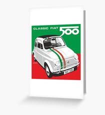 Fiat 500 Italian flag Greeting Card