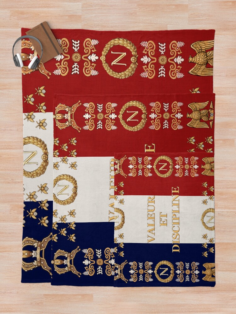 "Napoleonic French regimental flag "Valeur et Discipline"" Throw