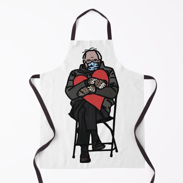 Item preview, Bernie Sanders in Mittens on Folding Chair Holding Red Heart designed and sold by ellenhenry.
