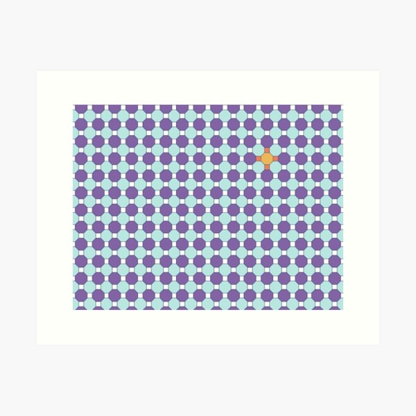 Purple & Orange Tessellation Tiles Art Print