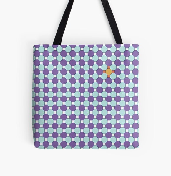 Purple & Orange Tessellation Tiles All Over Print Tote Bag