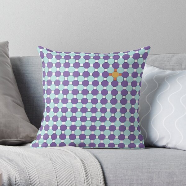Purple & Orange Tessellation Tiles Throw Pillow