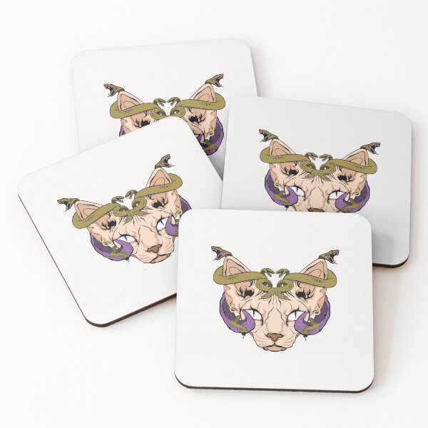 Item preview, the head of a sheep-horned sphynx cat and a medusa snake designed and sold by Dmustard.