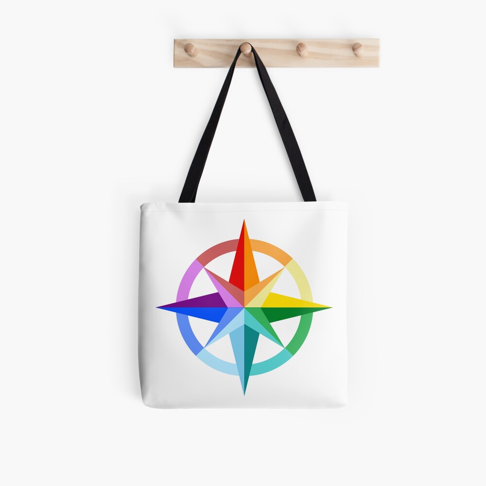 "Rainbow Compass Rose" Tote Bag by Reitticus Redbubble