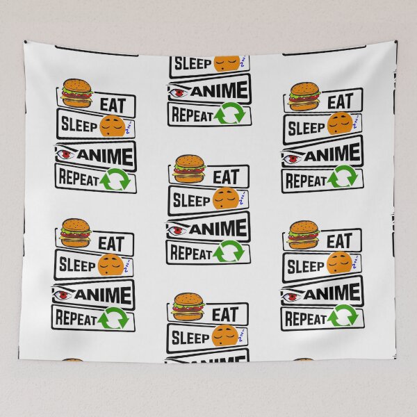 Item preview, Eat Sleep Anime Repeat illustration Funny Anime quotes designed and sold by KO-Design.