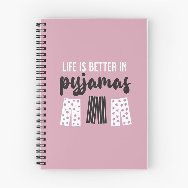 Item preview, Life is Better in Pyjamas (Pink White Black) designed and sold by VicEllisArt.