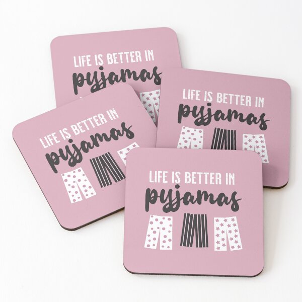Item preview, Life is Better in Pyjamas (Pink White Black) designed and sold by VicEllisArt.