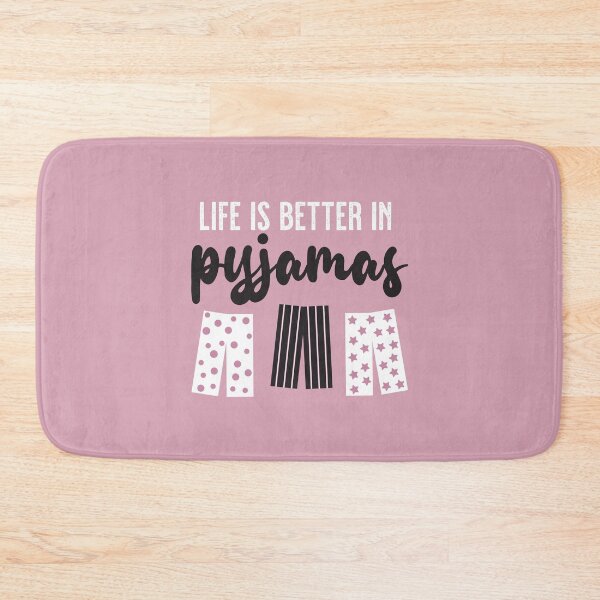 Item preview, Life is Better in Pyjamas (Pink White Black) designed and sold by VicEllisArt.