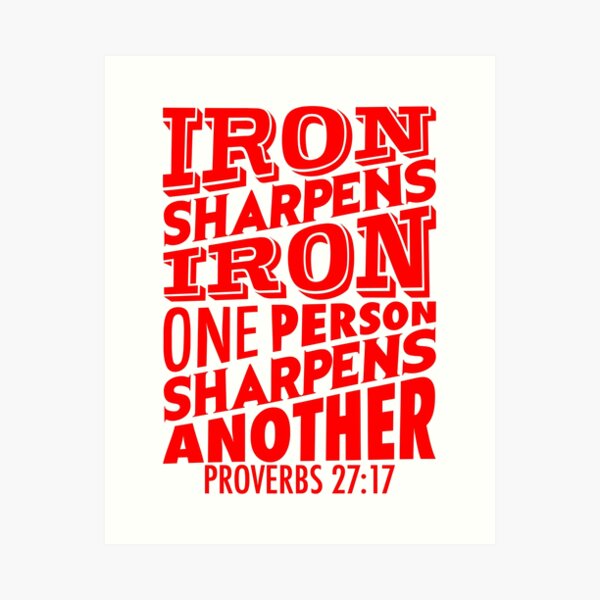 Cotton Iron sharpens Iron Wall Art, Men Anniversary Gift – Honeycomb  Proverbs