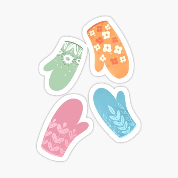 Cute Colorful Oven Mitt Sticker for Sale by Kristina Ann Cakes