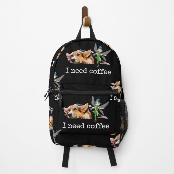 Item preview, I Need Coffee - Funny Fairy & Corgi Dog and Coffee Lover Gift designed and sold by r-silver.