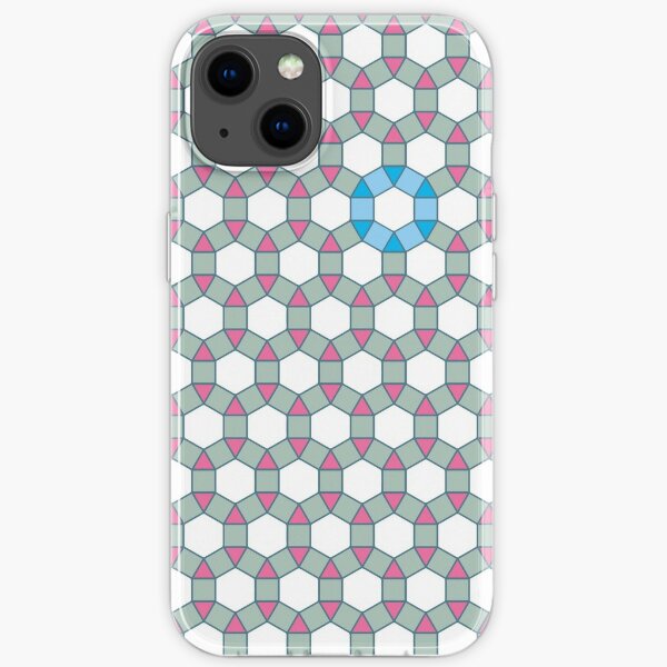 Tiling Tessellation In Green, Blue & Pink iPhone Soft Case