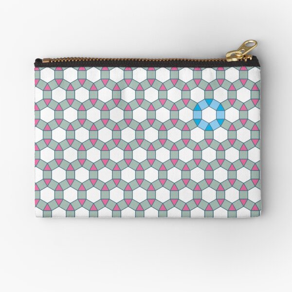 Tiling Tessellation In Green, Blue & Pink Zipper Pouch
