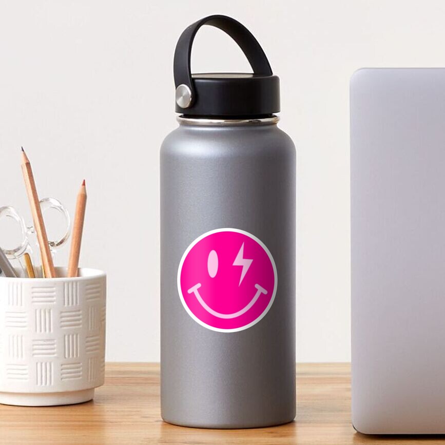 Lightning Bolt Smiley Face Sticker