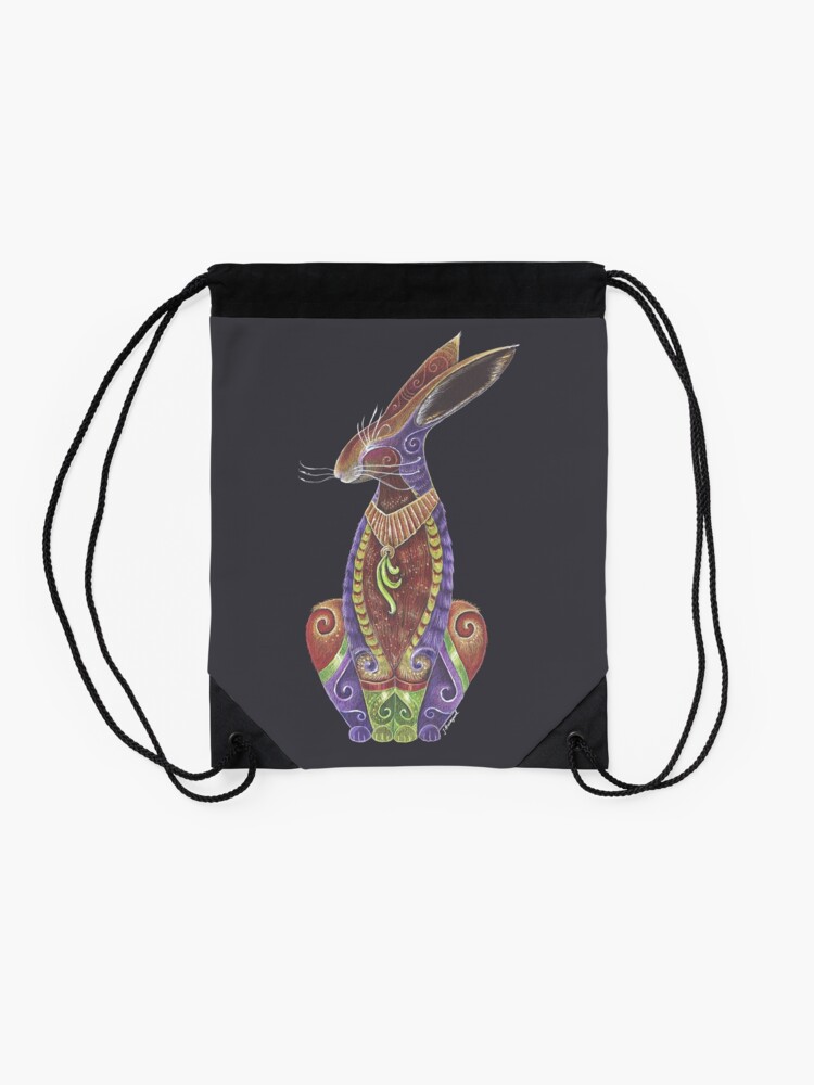 Alternate view of Hare Totem Drawstring Bag