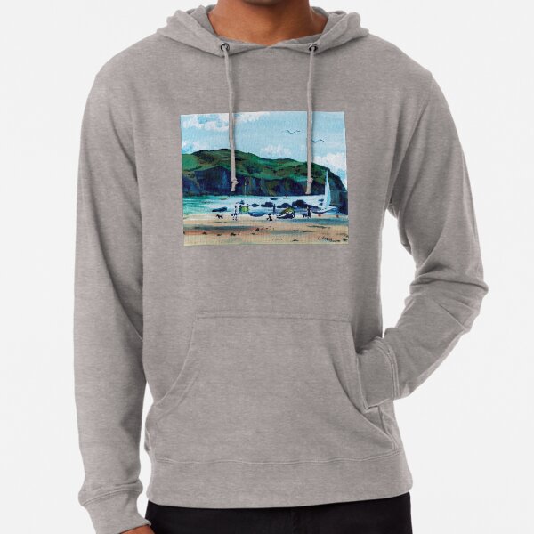 Looking from Hope Cove to Bolberry Down, Kingsbridge, Devon Lightweight Hoodie