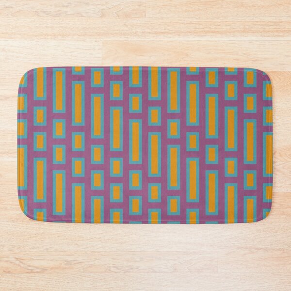 Item preview, Retro Rectangles Blue and Orange on Purple designed and sold by Miranda Benson.