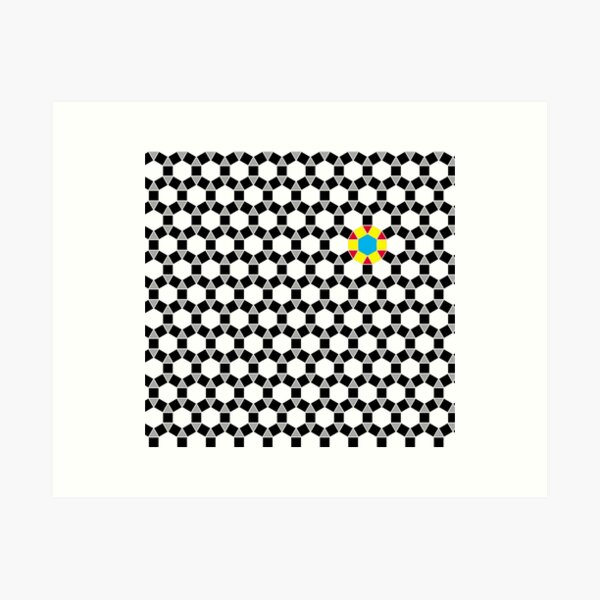 Black & White Tessellation Pattern Art Print