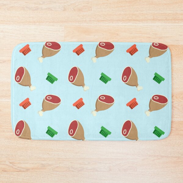Item preview, Seamless vector pattern of meat legs and falling pate or canned meat boxes designed and sold by Familyshmot.