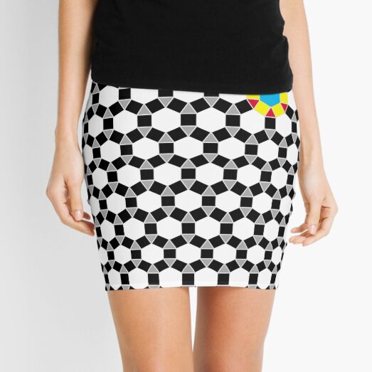 Black & White Tessellation Pattern Mini Skirt