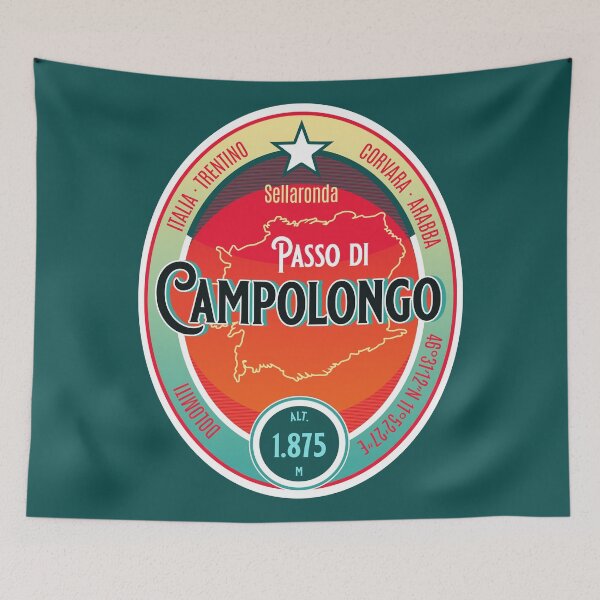 Item preview, Passo Di Campolongo Dolomites Italy Motorcycle Touring T-Shirt + Sticker designed and sold by ROADTROOPER.