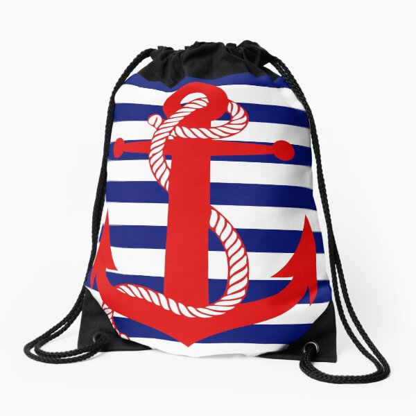Ahoy! (blue) Drawstring Bag
