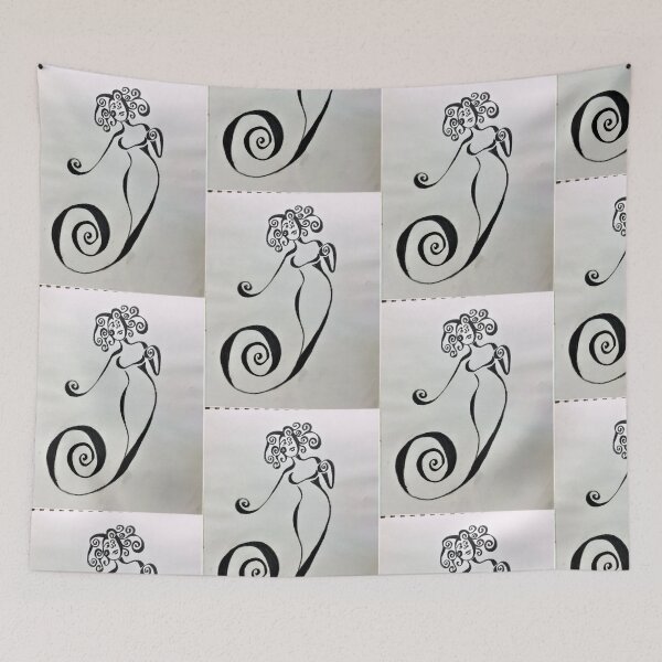 Item preview, Spiral Mermaid with Curly Hair designed and sold by NotWorkingPhD.