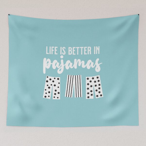 Item preview, Life is Better in Pajamas (Blue White) designed and sold by VicEllisArt.