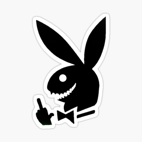 Frecher Playboy-Hase, der Mittelfinger zeigt Sticker