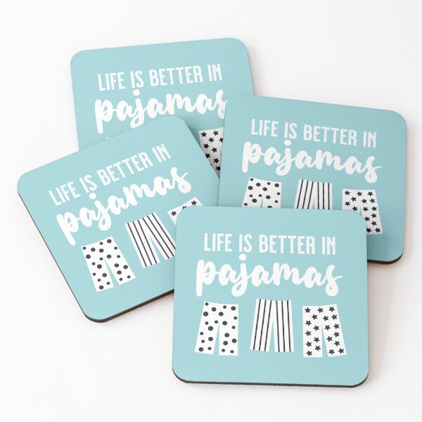 Item preview, Life is Better in Pajamas (Blue White) designed and sold by VicEllisArt.
