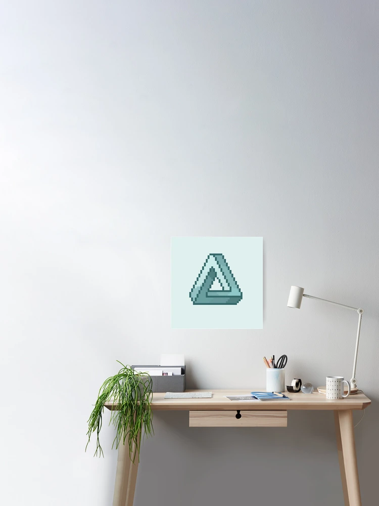 Impossible Triangle Illusion Pixel Art Poster for Sale by